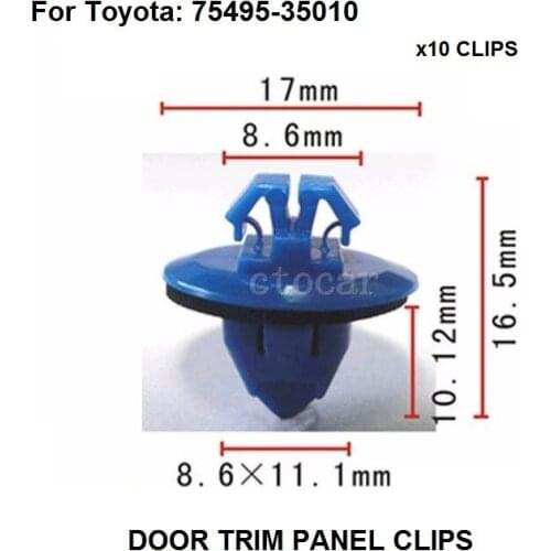 X10pcs OEM Nylon For Toyota Rocker Panel Moulding Clips Retainer Fastener 75495-35010 Prado / 4 Runner / Highlander New