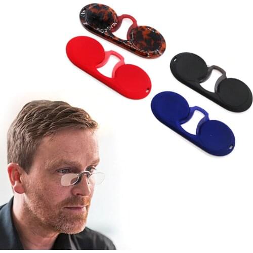 Portable Silicone Nose Clip Pocket Reading Glasses Men Women Mini Keychain Magnifying Presbyopic Rimless Readers Spectacles