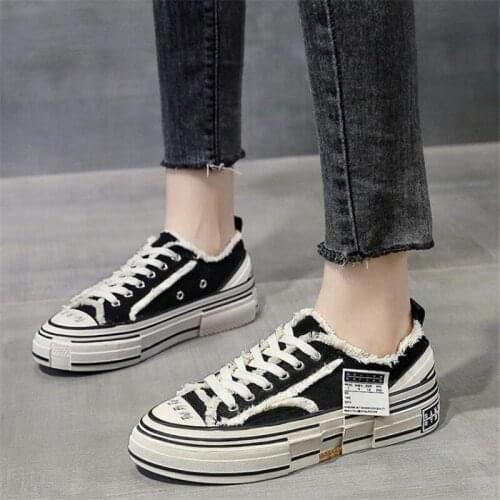 Quality Women Canvas Shoes Platform Flat Sneakers Womens Casual Shoes Ladies Vintage Breathable Vulcanized Shoes Sport Trainers