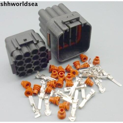 Worldgolden 5/30/100sets 2.0mm 14p kit waterproof wire 16pin male female connector