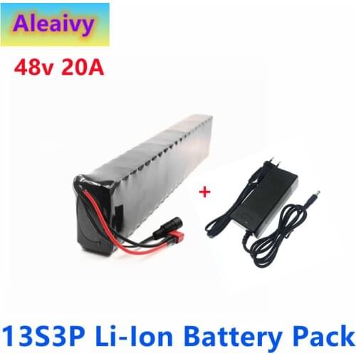 Aleaivy48V 13S3P 20Ah 500W Li-Ion Battery Pack, Suitable For 48V Electric Bicycle With 20A BMS Built-In Lithium Battery