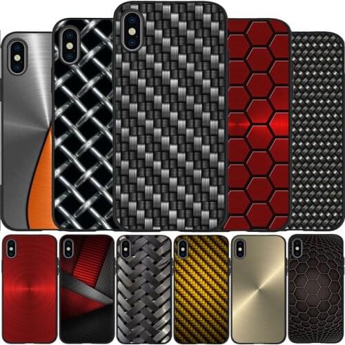 Brushed Metal Texture Black Silicone Phone Case For IPhone 12 Mini 11 Pro Max XR XS XSMax X 5 5S SE 2020 6 7 8 Plus TPU Cover