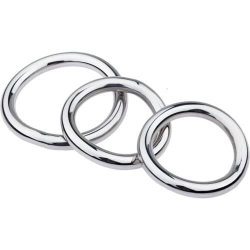 Mens Stainless Steel Arc Lock Fine Ring Weight-bearing Ring JJ Ring Penis Ring Scrotum Ring SM Abuse Cock Ring