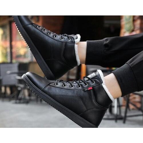 New fashion Ankle boots men winter boots men Rubber work shoes warm fur snow boots men wear-resistant men shoes sneakers