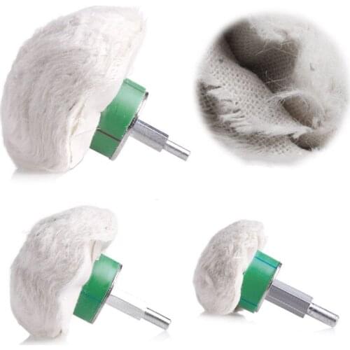 New DIY Drill 1/4'' Shank Brush 2''/3''/4'' Cotton Dome Polishing Buffing Wheel