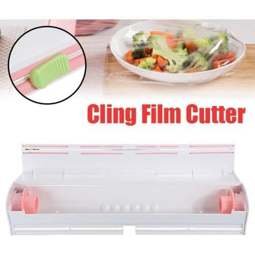 New Plastic Fresh Keeping Film Cutter Tool Kitchen Cling Foil Film Cutter Multi Roll Aluminum Foil Wrap Dispenser Durable Gadget