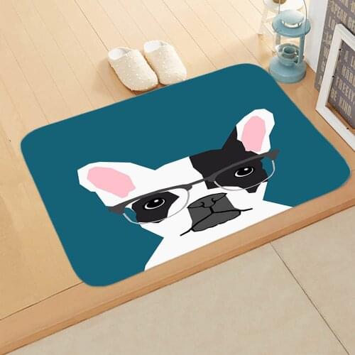 Creative Dog Head Printed Doormat Anti-slip Cute Design Bathropm Mat Bathroom Kitchen High Quality 40*60cm Entrance Floor Mat