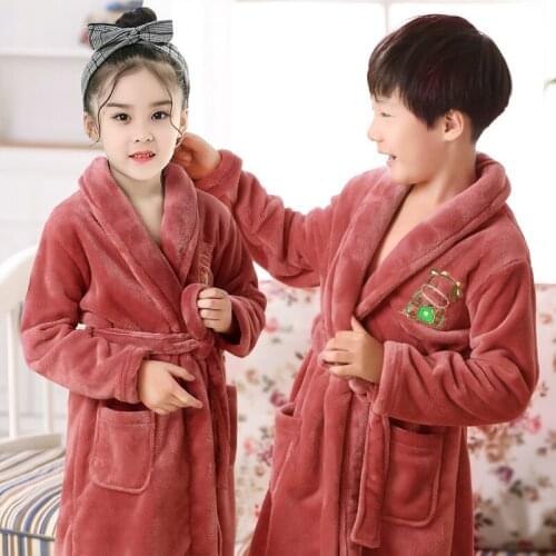 Autumn Winter Kids Pajamas Flannel Children Sleepwear Bathrobes for Boys Girls Pajamas Sleeper Baby Costume Home Wear Clothes