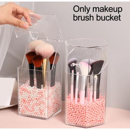 Practical Transparent Acrylic Cosmetic Organizer Makeup Brush Container Storage Holder Lipstick Storage Container Pencil Clear B