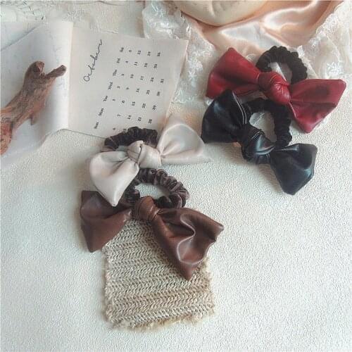 Simple Temperament Bow Hair Tie 2020 New All-match Leather Headwear