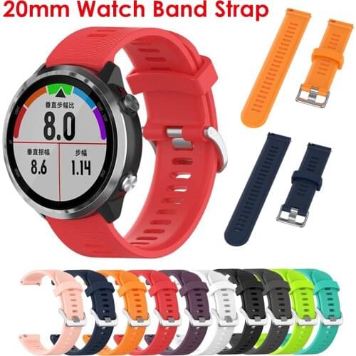 Quick Release 20mm Watchband Straps Silicone for Garmin Forerunner 245 645 Music/ Vivoactive 3/ Vivomove HR Style Bands Correa