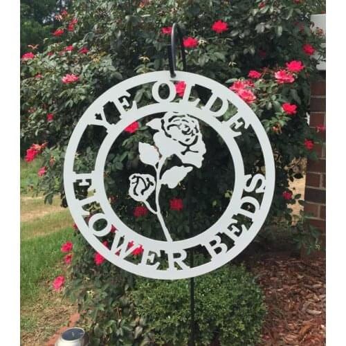 Rose Flower Personalized Metal Sign, Outdoor Sign