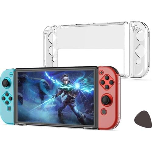 Detachable Transparent Handle Case Host Protective Cover Shell for Nintendo Switch OLED Protector for N-Switch OLED Accessories