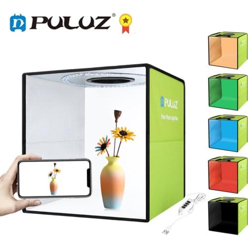PULUZ Mini Photo Studio Box Photography Studio Lightbox LED DSLR Photographi Shooting Tent Box Kit &6 Color Backdrops Softbox
