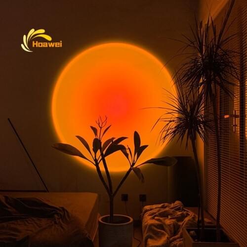 Modern Sunset Lamp Indoor Lighting Floor Lamp Living Room Bedroom Decor Atmosphere Floor Lights Colorful LED Stand lamp For Home