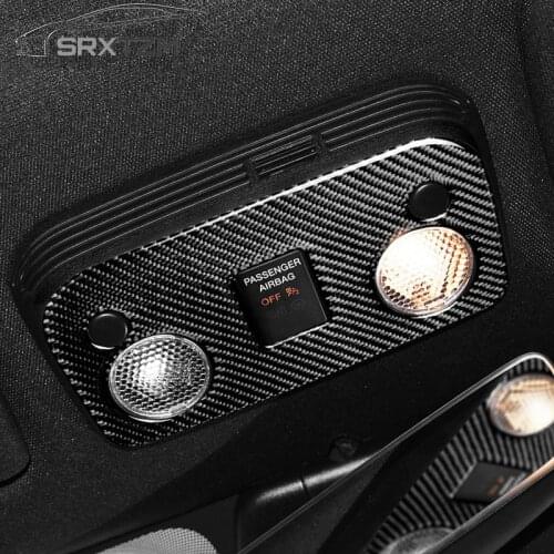 SRXTZM 1pcs For Ford Mustang 2015-2019 Car Interior Roof Reading Light Panel Decoration Cover Stickers High Quality Carbon Fiber