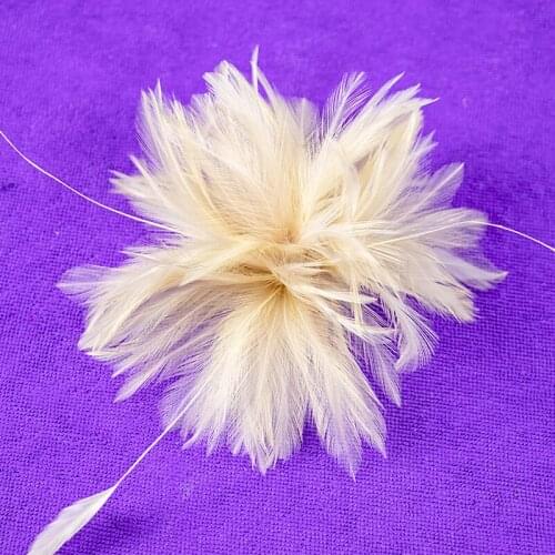 Light Beige Goose Feathers Corsage DIY Wedding Dress Flower Decoration Carnival Headdress Accessories Natural Plumes For Crafts