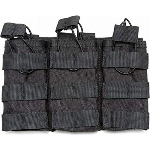 Tactical Magazine Pouch, M4 M16 AR-15 Type Molle Mag Pouch, Double or Triple Airsoft Open-Top Mag Holder