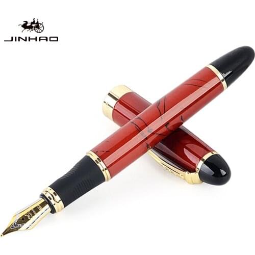 High Quality Red Pattern Iraurita Fountain Pen Luxury Jinhao 450 Full Metal Golden Clip Pens Writing Stationery Office School