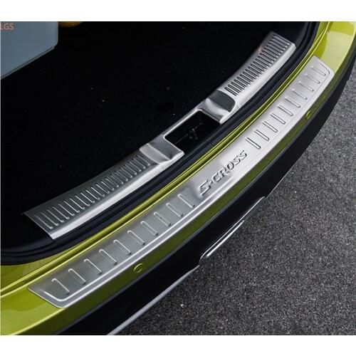 High-quality stainless steel trunk threshold guard plate anti-scratch protection Car styling For Suzuki S-CROSS 2014 2015 2016