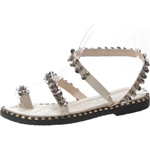 Turritopsis nutricula Women Sandals Sequin Open toe Retro buckle sandals
