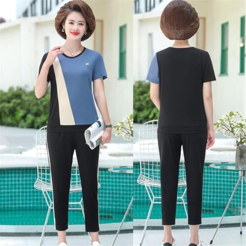 2020 Summer Tracksuits for Women Outfits 2 Piece Set Top and Pant Suits Plus Size Striped Sportswear Co-ord Clothing