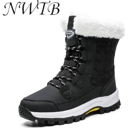 Winter Womens Ankle Boots Snow Women Warm Thick Plush Snow Boots Waterproof Female Wedge Suede Boots Non-Slip Lady high boots