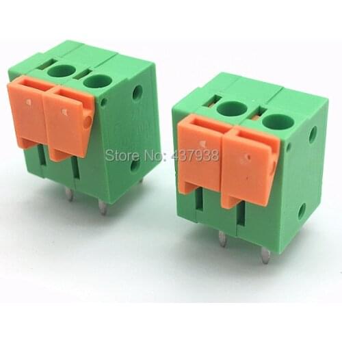 100pcs KF142V 5.08mm PCB Spring Terminal Block KF142R-5.08 2P 3P 4P 5P 6P 7p 8p 9p 10p Terminals Connector PCB Mounted Screw