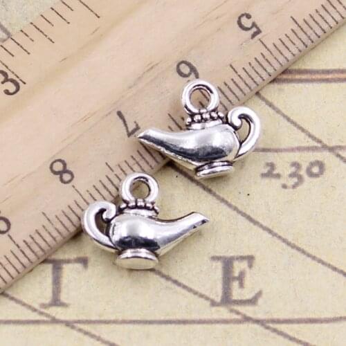 20pcs Charms Aladdin Magic Lamp Genie 15x12mm Tibetan Silver Color Pendants Antique Jewelry Making DIY Handmade Craft