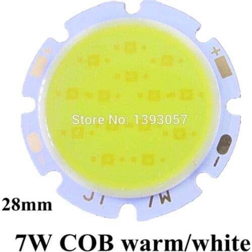 50PC/lot 7W Round COB Super Bright LED SMD Chip Light Lamp Bulb
