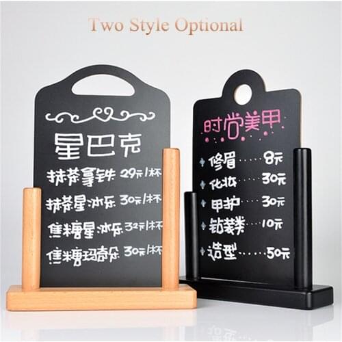 A5 210*148mm Double Side DIY Wooden Restaurant Upright Menu Price Sign Table Display Stand Menu Frame Advertising Chalkboard