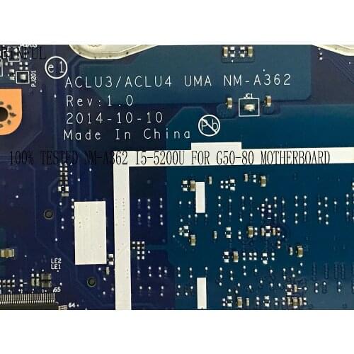 FAST SHIPPING. ACLU3/ALCU4 UMA NM-A362 NM-A272 MAINBOARD MOTHEBOARD FOR LENOVO G50-80 / G50-70 .ONBOARD I5 PROCESSOR