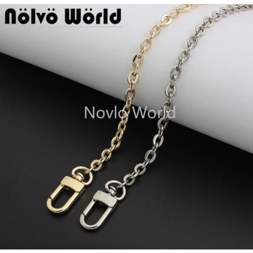 1-5-20pcs 2 colors 60 100 120 130cm length copper meterial chains with snap hooks for purse chain bag accessories