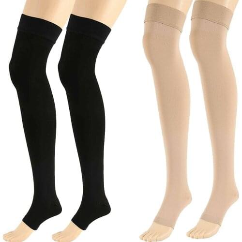 Open Toe Knee-High Medical Compression Stockings 18-21mm Varicose Veins Stocking Compression Brace Wrap Shaping for Women Men