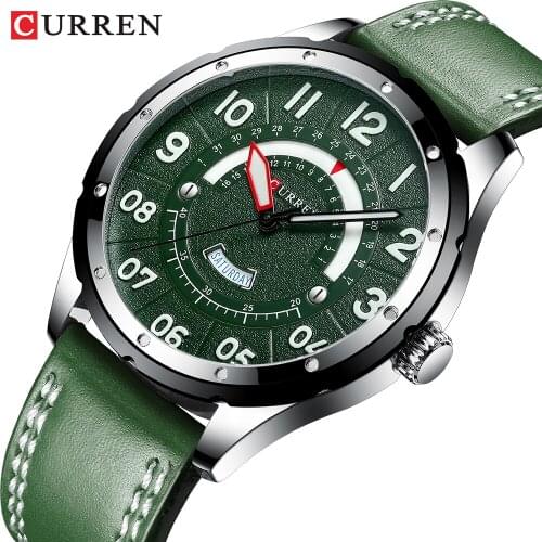 CURREN Mens Watches Top Brand Fashion Sports Wristwatches Quartz Mens Watch Date Leather Waterproof Men Clock Relogio Masculino