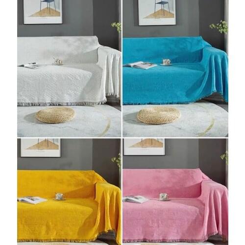 130*180 Knitted Throw Travel Blanket Grey Yellow Blue Pink Sofa Throw Blanket Tassels Air Condition Blanket Sofa Dust Cover