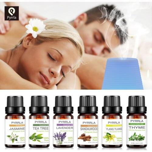 Pyrrla 10ml Flower Fruit Essential Oil For Aromatherapy Diffuser Air Fresh Relieve Body Stress Lavender Lemon Essential Oils
