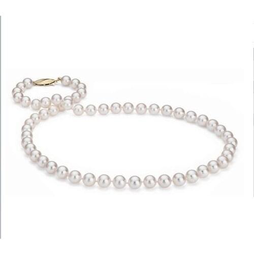 Huge18"8-9mm natural south sea genuine white round pearl necklace good luster