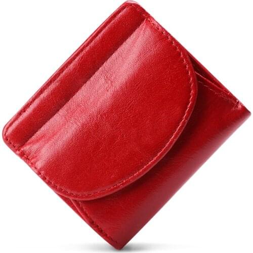 Genuine Leather Wallet Women Small Rfid Zipper Card Holder Wallets For Women Short Female Coin Purse Portfel Damski