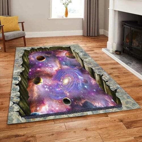 Nordic Carpet Soft Flannel play Area Rugs Galaxy Space 3D Printing Parlor Anti-slip Mat Home Decor Large Carpets for Living Room