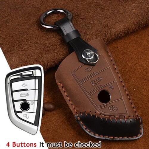 Leather Car Key Case For BMW 2 3 5 7 Series 6GT X1 X3 X5 X6 F45 F46 G20 G30 G32 G11 G12 F48 G01 F15 F85 F16 F86 Remote Cover