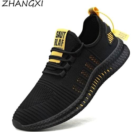 ZHANGXI Running Shoes Comfortable Light Casual Mens Sneaker Breathable Non-slip Wear-resistant Outdoor Walking Men Sport Shoes