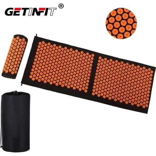 Getinfit Massager Cushion Massage Yoga Mat Acupressure Relieve Stress Back Body Spike Mat Acupuncture Yoga Mat With Pillow