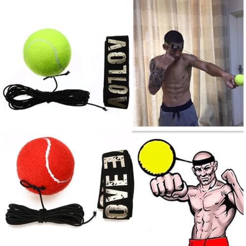 Mayitr New Fight Boxeo Ball Boxing Equipment With Head Band For Reflex Speed Training Boxing Punch Muay Thai Exercise Yellow/Red