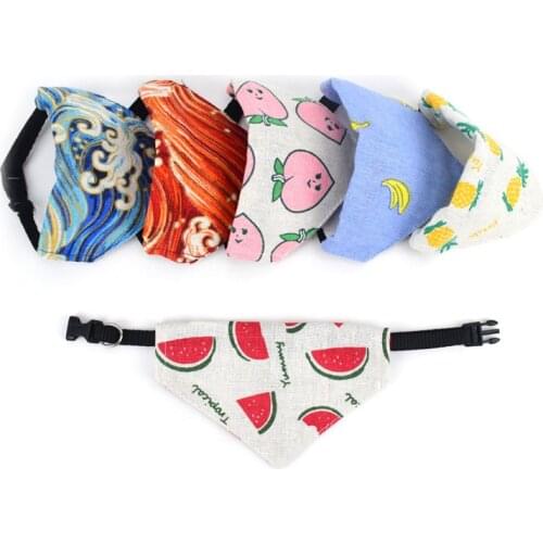 Triangle Scarf Cats Accessories Pets Custom Cat Collar French Bulldog Decoration Collar Personality Japanese Cat Collar Scarf