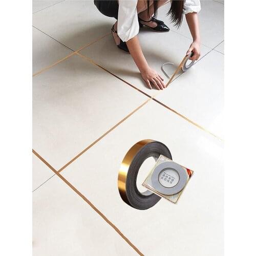 Tile Beauty Seam Sticker Wall Gap Decoration Self-adhesive Waterproof Living Room Floor Sticker Floor Gold Foil Line