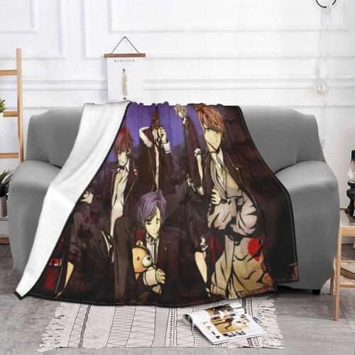 Diabolik Lovers Blankets Fleece Spring Autumn Handsome vampire Multi-function Super Soft Throw Blanket for Bed Outdoor Bedspread