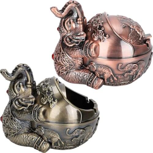 Windproof Ash Tray with Lid Creative Ashtray Office Desktop Car Ornament