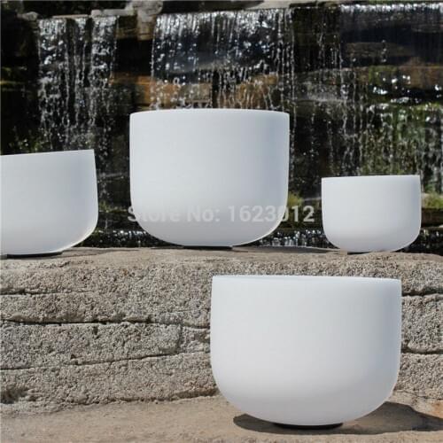 8"G Note Frosted Quartz Crystal Singing Bowls 432hz For healing