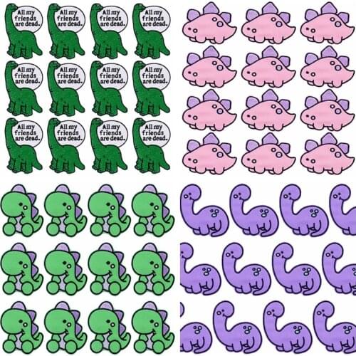 Prajna 10PCS Cute Dinosaur Patches On Clothes Embroidery Patches For Clothing Iron On Patches DIY Cartoon Badge Clothing Sticker